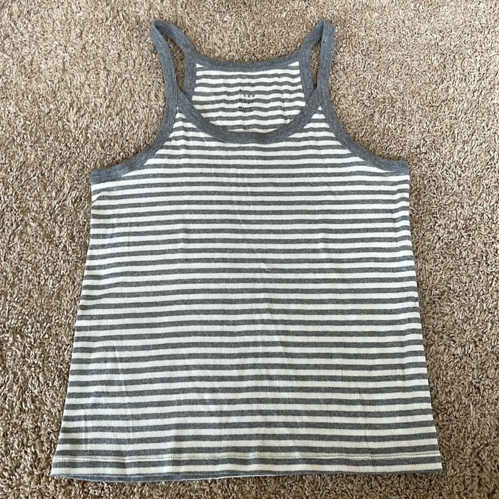 A New Day grey & white stripe tank top